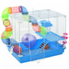 Pawhut 18\" Large Hamster Cage, Small Animal House, 2-level Gerbil Haven With Tunnel Tube System, Exe