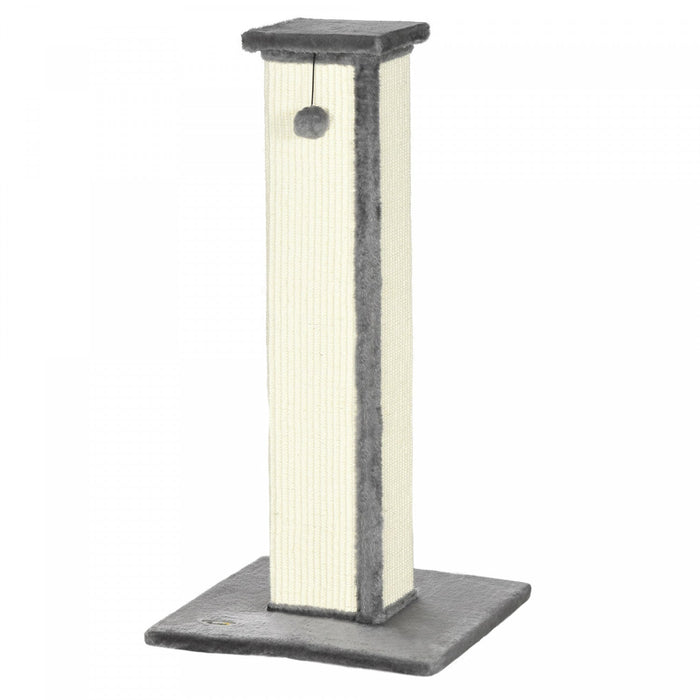 Pawhut 32\" Tall Cat Scratching Post For Indoor Cats And Kittens, Vertical Claw Scratcher, Sisal Cat 