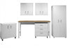 Fortress Modern 6-Piece Garage Set in White Garage Storage 