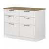 Toscano 6-drawer Kitchen Island - White And Maple Nutmeg 