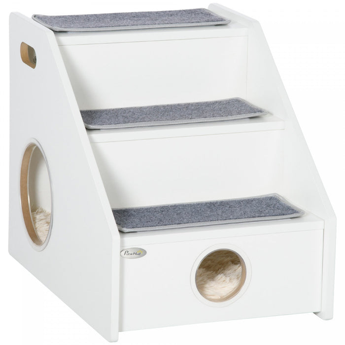 Pawhut Pet Stairs For Miniature Dogs Hidden House, Cat Steps For Couch High Bed Sofa, Portable Puppy