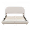 Sophie Teddy Fleece Upholstered Platform Bed with Soft Fabric and Sturdy Frame,Full Size,Beige Full Bed  