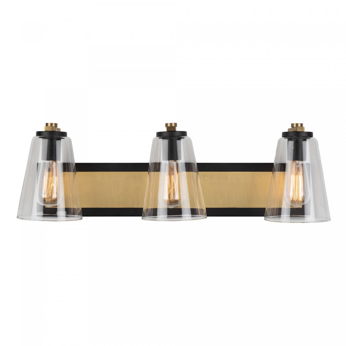 Treviso Black & Brass 1-Light Bathroom Sconce