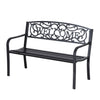 Outsunny 50" 2-seater Garden Bench, Patio Decorative Chair, Black