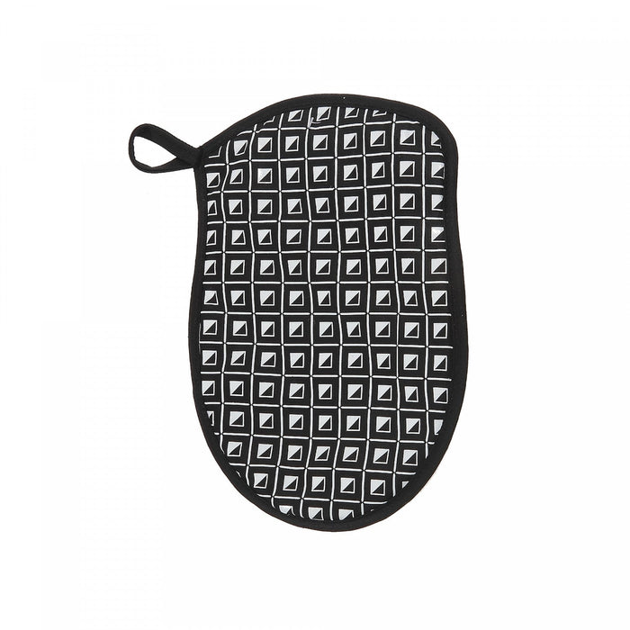 Silicon Print Potholder Geo Black - Set of 4