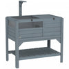 Pawhut Wooden Tortoise House Habitat With Shelf, Tortoise Enclosure For Small Animals With Light Sup