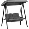 Outsunny 2 Seater Covered Outdoor Swing Chair Porch Swing Bench Lounger Hammock With Removable Cushi