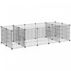 Pawhut 18 Panels Small Animal Cage, Pet Playpen With Doors, Guinea Pig Cage, Portable Metal Wire Yar