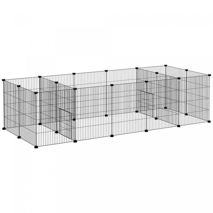 Pawhut 18 Panels Small Animal Cage, Pet Playpen With Doors, Guinea Pig Cage, Portable Metal Wire Yar