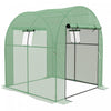 Outsunny 6' X 6' X 6.6' Tunnel Greenhouse With Doors And Mesh Windows, Walk-in Green House With Uv-r
