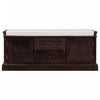 Boyce Solid Wood Storage Bench With 4-door Shoe Cabinet With Cushion -Espresso 
