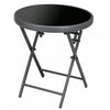 Outsunny 18" Outdoor Folding Table With Tempered Glass Top, Black