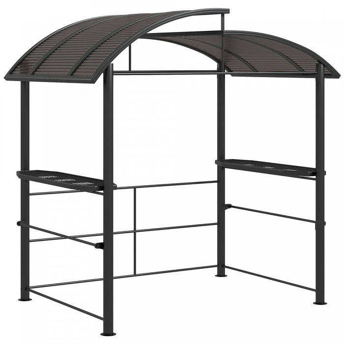 Outsunny 8' X 5' Grill Gazebo Shelter With Interlaced Vented Pc Roof, Outdoor Bbq Canopy With Side S