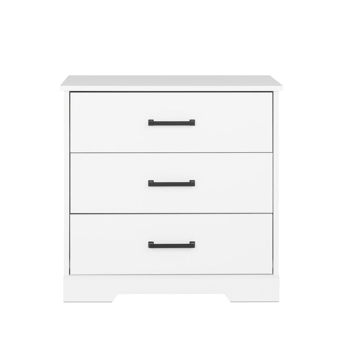 Prepac Rustic Ridge Farmhouse 3-Drawer Nightstand - White