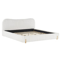 Luna Upholstered Bed with Plush Headboard,King Size - White