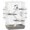 PawHut Hamster Cage, 4-Level Small Animal House with Excerise Wheel, Food Bowl, Water Bottle, House, Tunnels, Ramps, Gerbil Cage for Dwarf Hamster, 18.5" x 12" x 28", Grey