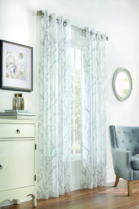 Lisette White Grommet Curtain Panel - 52\" X 95\"