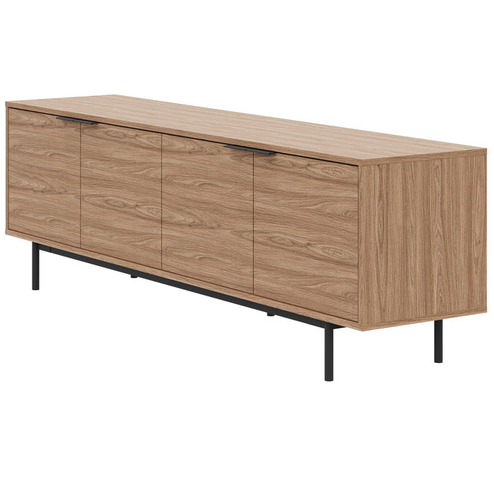 Nordika Hamilton 70\" TV Stand with 4 Storage Cabinets - Light Walnut 