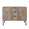 Dumbo Modern 35\" Fluted Dresser in Rustic Gray (3-Drawer) 