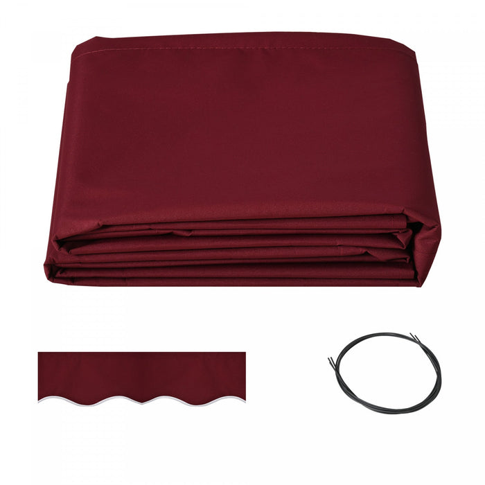 Outsunny 11' X 10' Retractable Awning Fabric Replacement Outdoor Sunshade Canopy Awning Cover, Uv Pr