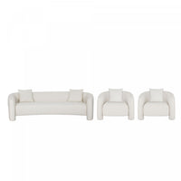 Sylvia Modern Glam 3-Piece Sofa Set in Ivory