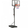Soozier 4.4-10ft Portable Basketball Hoop with Wheels and 44.5" Backboard