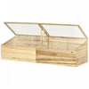 Outsunny Wooden Cold Frame With Openable Roof, Portable Mini Greenhouse For Indoor, Outdoor, Flowers