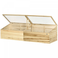 Outsunny Wooden Cold Frame With Openable Roof, Portable Mini Greenhouse For Indoor, Outdoor, Flowers