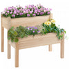 Outsunny 34\"x34\"x28\" 2-tier Raised Garden Bed Wooden Planter Box For Backyard, Patio To Grow Vegetab