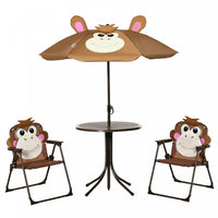 Outsunny Kids Folding Picnic Table And Chair Set Pattern Outdoor Garden Patio Backyard With Removabl