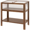 Outsunny 35.5\" X 20\" X 36.5\" Wooden Cold Frame Greenhouse, Garden Portable Raised Planter With Botto
