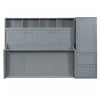 Dennis Engineered Wood Full Murphy Bed With Shelves And Drawers - Grey 