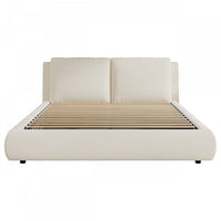 Diana Ottoman Hydraulic Lift Storage Platform Bed with Luxurious Boucle Upholstered and Sturdy Storage,King Size,White King Bed  