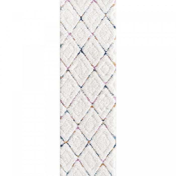 Lola Lattice Large Shag Area Rug - 2'7\" x 8'