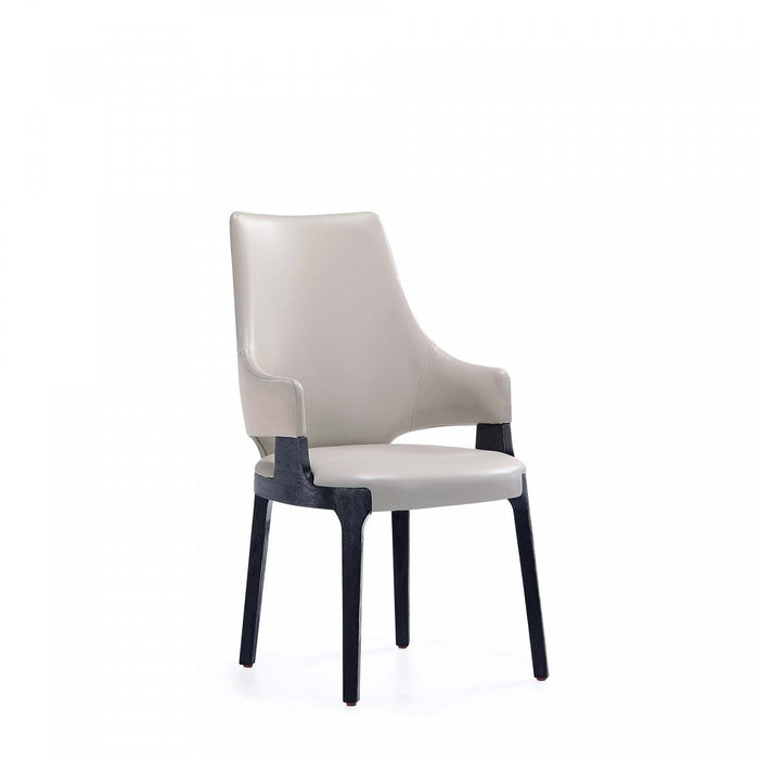 Kara Modern Wood Upholstered Dining Chair in Light Gray 