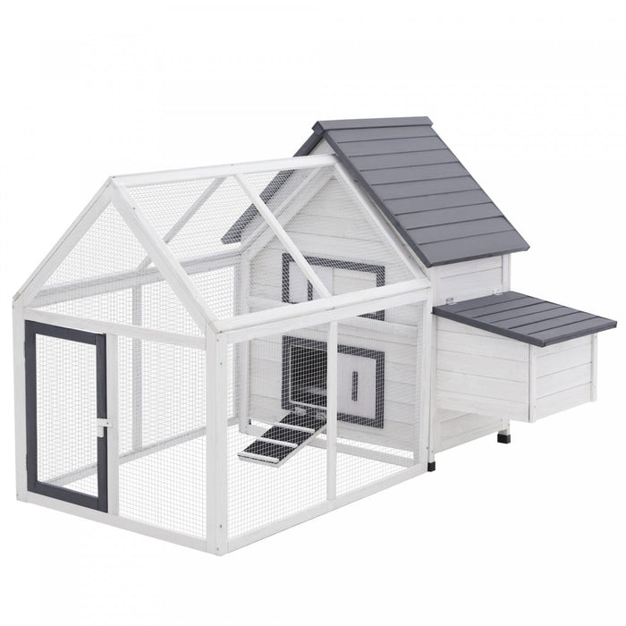 Pawhut 65\" Chicken Coop Wooden Hen House Rabbit Hutch Poultry Cage Pen Outdoor Backyard With Nesting