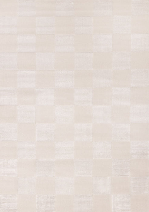 Leonardo White Grey Checkered Area Rug - 5'3\" x 7'7\"