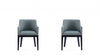 Gansevoort Modern Wood Vegan Leather Armchair in Pewter - Set of 2 