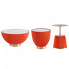 Anderson Modern 3-Piece Coffee Table & End Table Set in Orange 