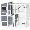 Pawhut Catio Outdoor Cat Enclosure, 76\" L Large Weatherproof Cat House With Cat Condo, Jumping Platf