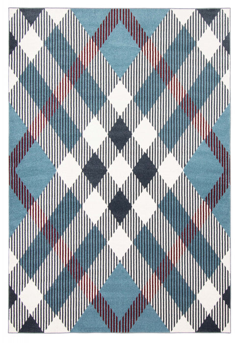 Kors Blue Machine Washable Area Rug - 6'0\" x 9'0\"