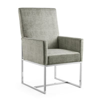 Manhattan Comfort Element Velvet Dining Chair - Grey