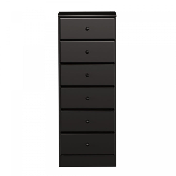 Astrid 6-Drawer Tall Chest - Black