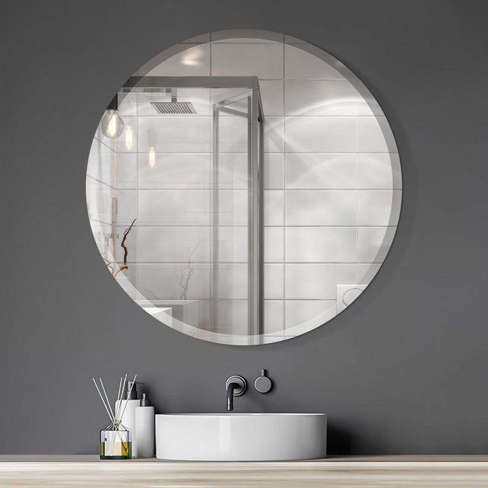 Arcus 36\" X 36\" Round Frameless Beveled Edge Mirror