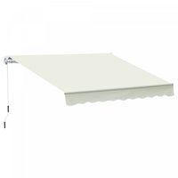 Outsunny 10' X 8' Manual Retractable Awning Shelter W/ Crank, Cream White
