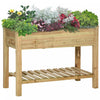Outsunny 45\" X 22\" X 33\" Elevated Planter Box With Legs And Storage Shelf, Raised Garden Bed, Elevat