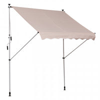 Outsunny 6.6'x5' Manual Retractable Patio Awning Window Door Sun Shade Deck Canopy Shelter Water Res