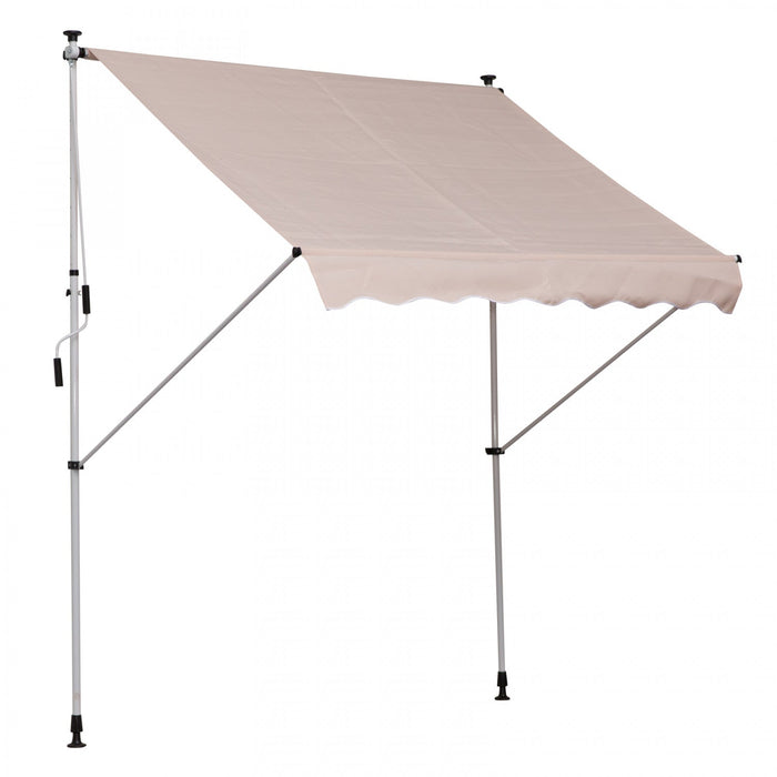 Outsunny 6.6'x5' Manual Retractable Patio Awning Window Door Sun Shade Deck Canopy Shelter Water Res