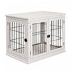 Pawhut 26'' Wooden Decorative Dog Cage Pet Crate Kennel With Double Door Entrance & A Simple Modern 