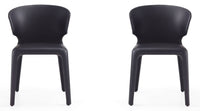 Manhattan Comfort Set of 2 Conrad Faux Leather Dining Chairs - Black